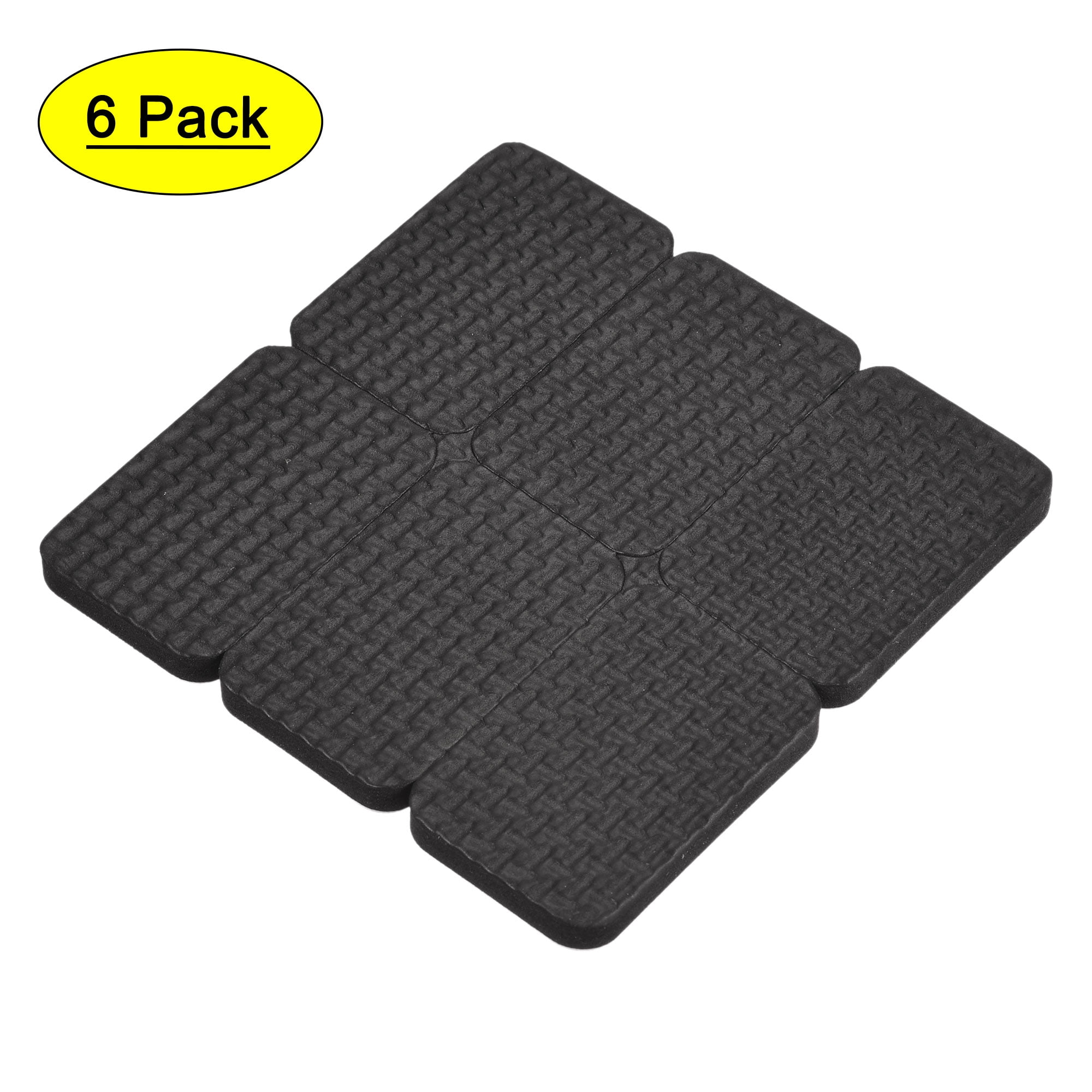 Uxcell Rubber Rectangle 30mmx45mm Adhesive Chair Foot Pads Black 6 Pack