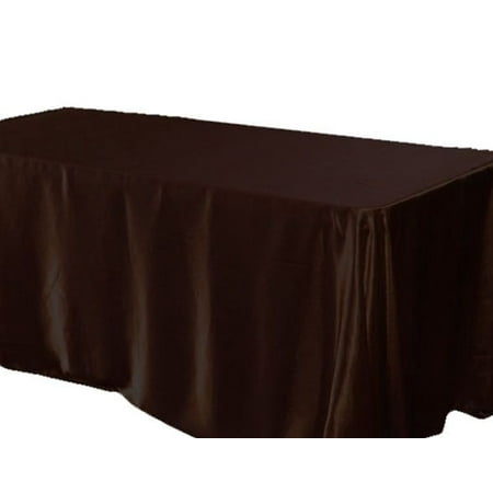 Brown Table Covers 126 x 60 inch Rectangular Satin Tablecloth Wedding Party SEAMLESS Table Cover
