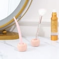 thumbnail image 5 of 2-Pack Mini Ceramic Toothbrush Holders – Bathroom Countertop Organizers | Compact Hygienic Brush Stands Pink, 5 of 5