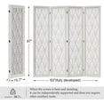 thumbnail image 6 of Folding Room Divider, 66.9 Inch Wood Carved Privacy Screens, Free Assembled Freestanding Simple Decorative Partition for Home Office Restaurant Bedroom (4 Panels, White), 6 of 18