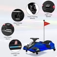 thumbnail image 2 of Historyli Powered Ride-Ons, 12V Ride On Drift Car,Electric Go-Kart with 7AH 45W Motor,Variable Speed Up to 5 Mph,Built-in Music,Colorful Tail Led Lights,USB,and Low-Power Alarm,Max Load 110 Lbs,Blue, 2 of 6