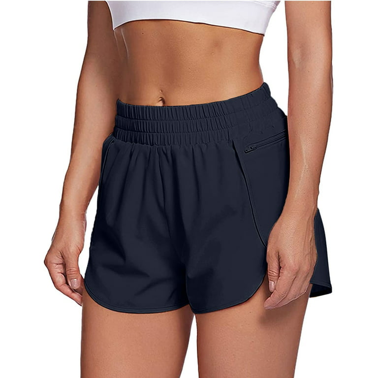 woxinda womens workout shorts elastic waist running pockets sport