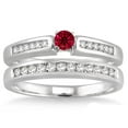thumbnail image 2 of 1.25 Carat Ruby & Diamond Affordable Bridal Set on 10k White Gold, 2 of 2
