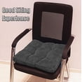 thumbnail image 2 of Nvzi Cojín de pana suave para silla de exterior o patio con lazos, para decoración del hogar, para silla de comedor de interior, 18" × 18" × 3,6", color gris oscuro, 1 unidad, 2 of 5