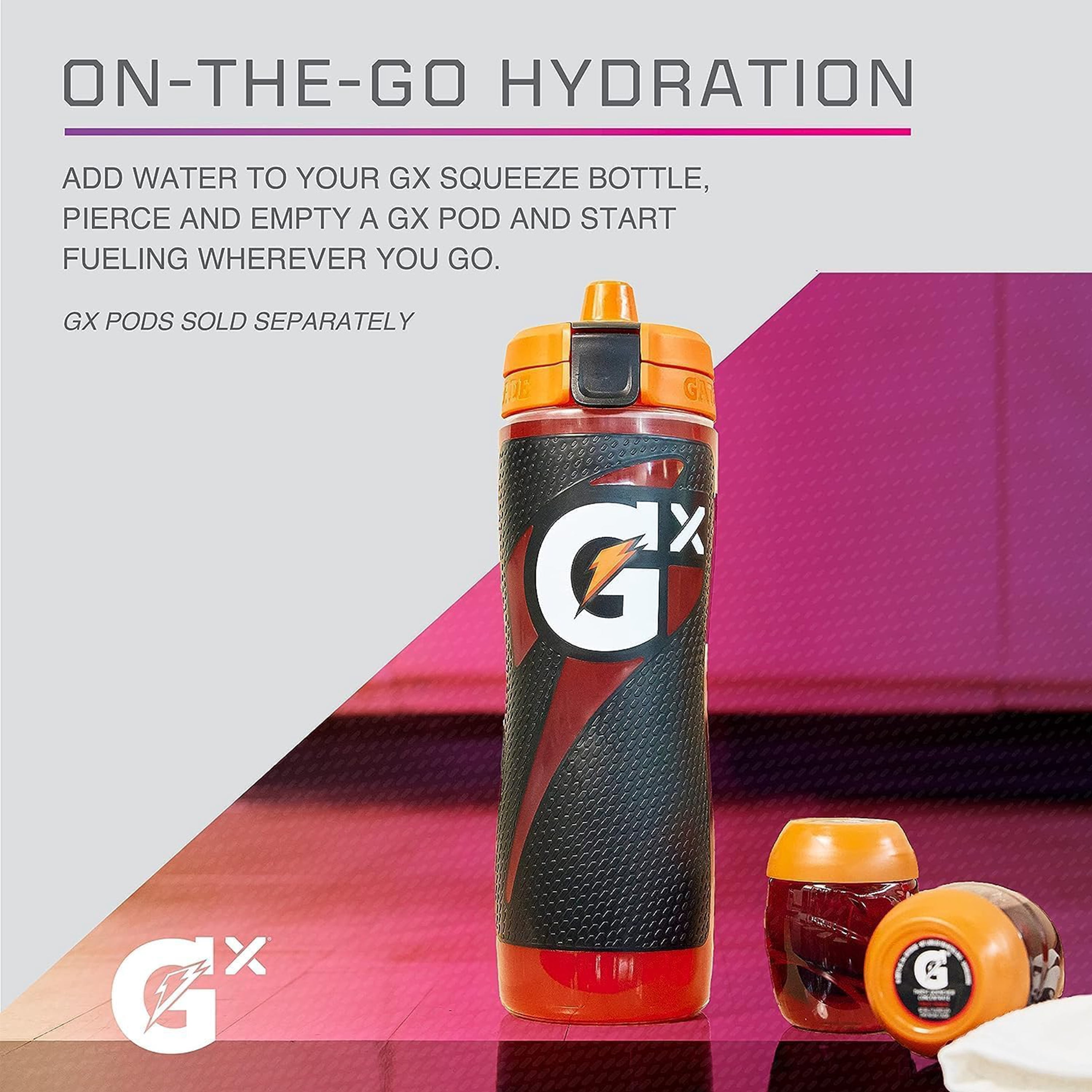 Gatorade Gx Detroit Lions NFL 30 fl oz Non Slip Squeeze Water Bottle, Gx Hydration System