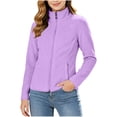 thumbnail image 2 of IUYRTFE Women's Fleece Zip-Up Jacket Stand Collar Long Sleeve Casual Coat with Pockets, 2 of 7