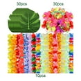 thumbnail image 6 of Dserhfy 70 Pcs Hawaiian Leis Luau Party Decoration Artificial Tropical Palm Leaves Hibiscus Flowers Hula Dance Party Favors for Summer Beach Pool Party Supplies, 6 of 8