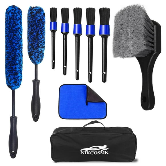 Juego de Cepillos de Rueda NIKCOSMK Negro para Detalles de Coche