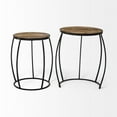 thumbnail image 6 of Mercana Clapp III Set of Two Round Top Brown Wooden Nesting Accent Tables, 6 of 7