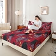 thumbnail image 3 of Erosebridal Rustic Lavender Black Kitten Queen Sheet Sets,Red Black Purple Bed Set For Girls Boys 4-Piece, 3 of 6