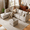 Grey, variant on JULY'S SONG 91.5" Leather Modular Sectional Sofa with Storage Ottoman, Oversized L-Shaped Couch with Storage Seat, 4 Seater Couch for Living Room, Grey