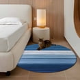 thumbnail image 3 of Blue Ombre Stripe Round Area Rug 3 FT,Small Kitchen Bathroom Mats,Farmhouse Striped Modern Abstract Art Washable Indoor Outdoor Throw Runner Carpet Non-Shedding Doormat for Table Shower Sofa Entryway, 3 of 8