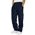thumbnail image 1 of Men‘s Fitness Running Pants Lace Up Loose Waist Wide Foot Solid Color Pocket Loose Wool Sweatpants, 1 of 4