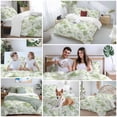 thumbnail image 6 of Sage Green Flower Bedding 3 Piece Duvet Cover Set Queen Size, Abstract Garden Botanical Leaves Soft Microfiber Comforter Cover with Zipper Closure & Pillowcases, Wrinkle & FadeResistant Quilt Cover, 6 of 9