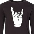 thumbnail image 4 of Inktastic Rocker Horns Long Sleeve Youth T-Shirt, 4 of 5