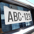 thumbnail image 6 of 1 Pcs Denim Patchwork License Plate Frame, License Plate Cover for Car Decorative Parts, Aluminum License Plate Bracket Holder Rust-Proof Weather-Proof for US Standard Car, 6 of 9