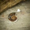 thumbnail image 3 of Ammonite Fossil Gemstone Handmade 925 Sterling Silver Jewelry Pendant 1.73", 3 of 4