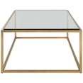thumbnail image 4 of Uttermost Bravura Contemporary Iron and Tempered Glass Coffee Table in Gold, 4 of 6