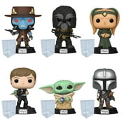 Book of Boba Fett Set of 6 with Protector Bundle - Includes Cad Bane, Krrsantan, Majordomo, Luke Skywalker, Grogu, Mandalorian Vinyl Figures with 6 Blue Salamander Emporium Plastic Protector Cases