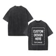 thumbnail image 4 of Custom T-Shirt with Your Image for Men Women, 230g Pure Cotton Washed Short Sleeve Tee Black XL, 4 of 6