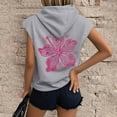 thumbnail image 6 of Hpapadks Tank Top for Women Plus Size Print Sleeveless Loose Hooded Sweatshirt Blouse Top Camisole Tops for Women Grey L, 6 of 6