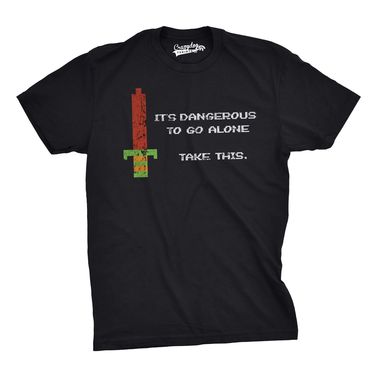 Mens Its Dangerous to Go Alone Take This Funny Nerdy Vintage Video Game T  Shirt (Black) - XXL | Walmart Canada