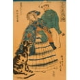 thumbnail image 2 of Utagawa, Sadahide 13x18 White Modern Wood Framed Museum Art Print Titled - American lady playing accordion (Amerika jokan hansui o gansuru no zu), 1860, 2 of 4