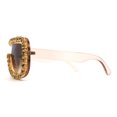 thumbnail image 4 of Large Rhinestone Show Sign Racer Shield Oversize Sunglasses Peach Brown, 4 of 4