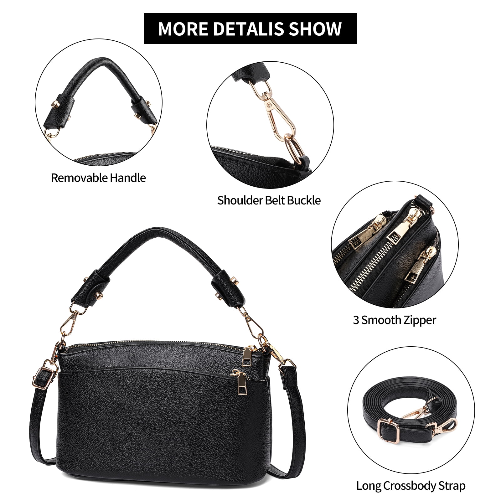 LOUEBICA Crossbody Bag for Women, Vegan Leather Top Handle Handbags Small Shoulder Purse
