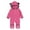 ZA1-Hot Pink, variant on XFHLMJFF Bear Ears Jumpsuit Hooded for Girl Boy Long Sleeve Winter Footed Onesies Baby Solid Color Pajamas for 18-24 Months
