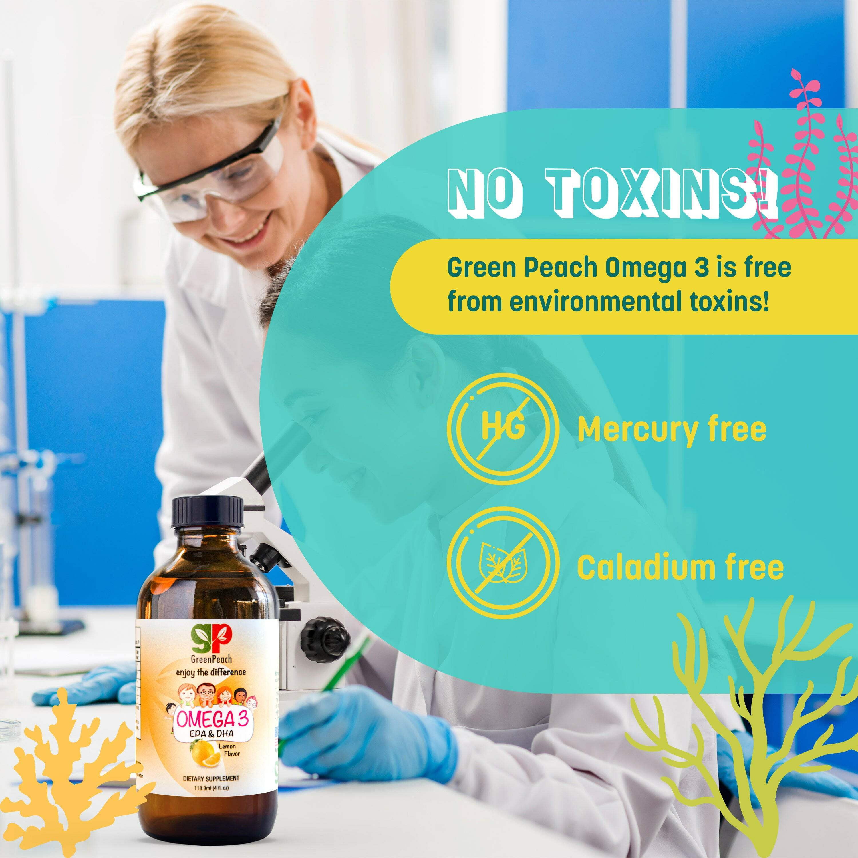 Omega 3 for Kids, GreenPeach Natural Fish Oil Dietary Supplement for Kids and Adults