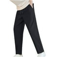 thumbnail image 2 of Enjoytime Pants for Men Solid Color Elastic Waist Drawstring Casual Trousers Plus Size Fashion Loose Lounge Pants Black XXXL, 2 of 5