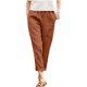 thumbnail image 2 of Karight Womens Casual Cotton Tapered Capri Cargo Pants Loose Elastic Waist Ankle Cropped Trouser with Pockets, 2 of 8