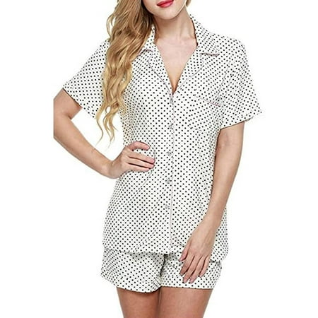 

Cathery Women Homewear Pajamas Set Short Sleeves Summer Sleepwear
