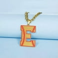 thumbnail image 2 of Baseball Initial A-Z Letter Pendant Necklace Cuban Chain Stainless Steel Jewelry, 2 of 7