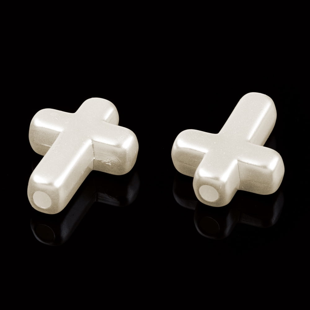 1000pc Plastic Imitation Pearl Beads Creamy White 15.5x12x4.5mm Hole: 2mm