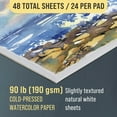 thumbnail image 3 of U.S. Art Supply 9" x 12" Premium Heavyweight Watercolor Painting Paper Pad, Pack of 2, 24 Sheets Each, 90 Pound (190gsm) - Cold Pressed, Acid-Free, Wet, Dry & Mixed Media - Artists, Students, Adults, 3 of 6