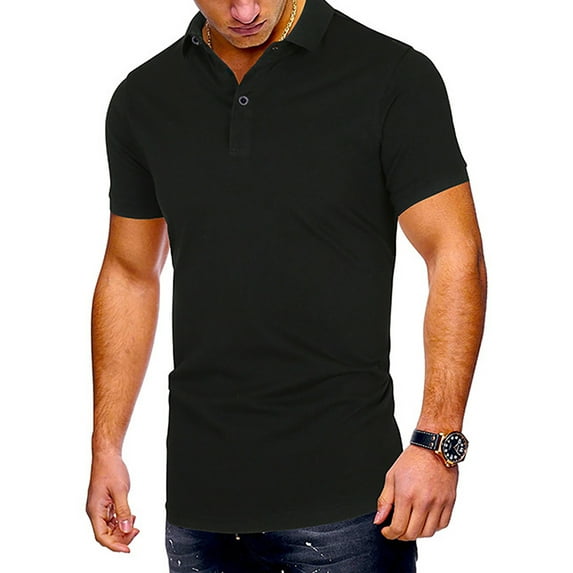 Capreze Mens Golf Polo Shirt Short Sleeve Regular Fit Blouses Solid Color Casual Sport Tshirts