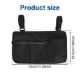 thumbnail image 3 of Wheelchair Side Bag with Reflective Strap Large Capacity Wheelchairs Storage Organizer Bag Waterproof Walker Bag Adjustable Wheelchair Armrest Pouch for Most Wheelchairs, 3 of 10