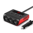 thumbnail image 1 of Labymos Car Chargers 100W High Power Charging Adapter 3-Socket Power Splitter 12/24V with 4 USB, 1 of 8