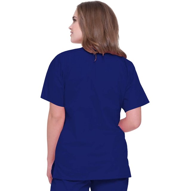 Landau Haut d'Uniforme à Boutons-Pression pour Femme, Coupe Classique Décontractée, Col en V, 4 Poches