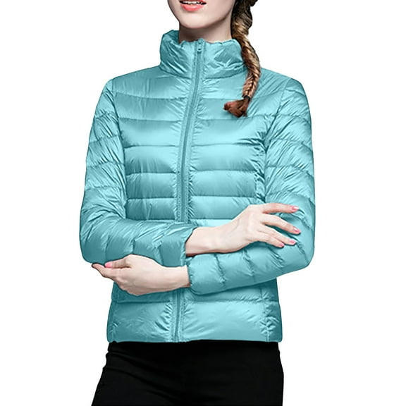Niaviben Lightweight Puffer Jacket Women Cropped Puffer Jacket Women Quilted Jackets for Women Womens Puffy Jackets Winter Jackets for Women Warm Jackets for Women Jackets Green S