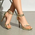 thumbnail image 2 of Women's Double Ankle Strap High Heel Sandals Stiletto Platform Dress Shoes, 2 of 6