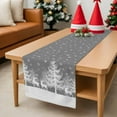 thumbnail image 6 of Christmas Table Runner Grey Xmas Tree Reindeer Table Runners Elk Deer Forest Snowflake Cotton Linen Dresser Scarf Kitchen Dining Table Decor for Christmas Holiday Party Decor 13x36 Inch, 6 of 9