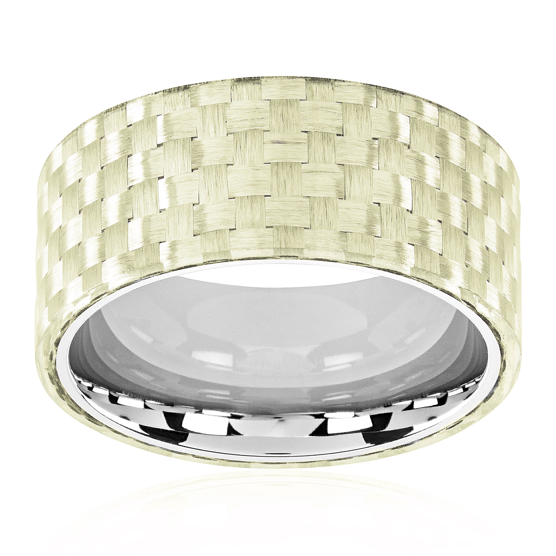 West Coast Jewelry Men's Carbon Fiber Overlay Stainless Steel Ring (10mm)