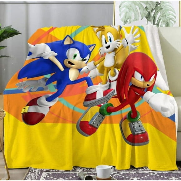 SONIC Anime Blanket, Cartoon Boys And Girls Blanket, Fleece Blanket, 3D Printing-Vinsniv