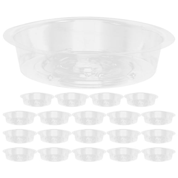 NICEXMAS 20Pcs Transparent Plant Saucer Round Drip Pan with Water Tray for Flower Pots Indoor Use
