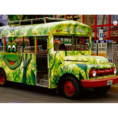 Bus Outside Senor Frogs Bar and Restaurant, Mazatlan, Sinaloa, Mexico Print Wall Art By Richard