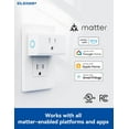 thumbnail image 5 of ELEGRP Matter Supported Mini Smart Plug, Smart Outlet 15A/1800W Max, Compatible with Apple Home, Siri, Alexa, Google Home, SmartThings, Compact Design, UL Certified, 2.4G Wi-Fi Only, White, 4 Pack, 5 of 7