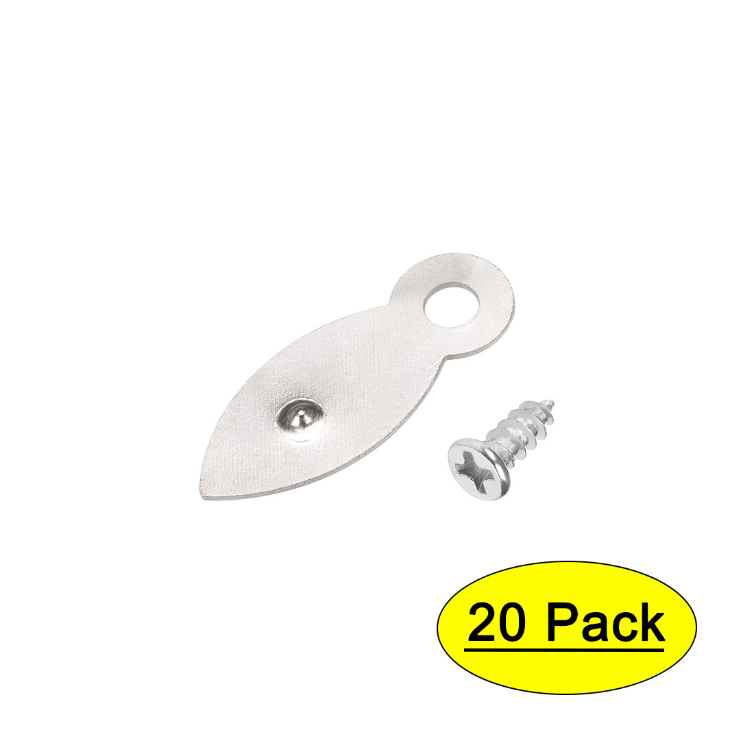 Frame Turn Button, 4/5" Metal Flat w Screws for Hanging Pictures, 20